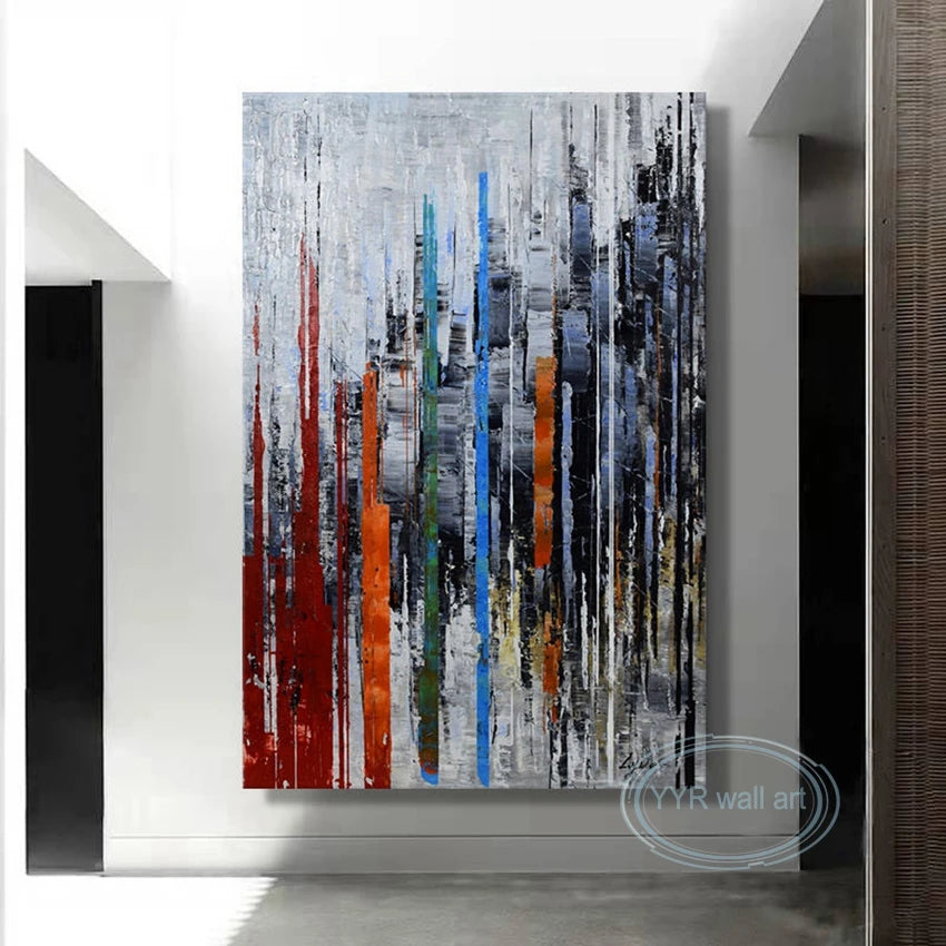 Handmade Abstract Canvas Oil Painting | Custom Wall Art Abstract Oil Painting Peaceful Pleasures Health and Wellness no frame 100cmx200cm