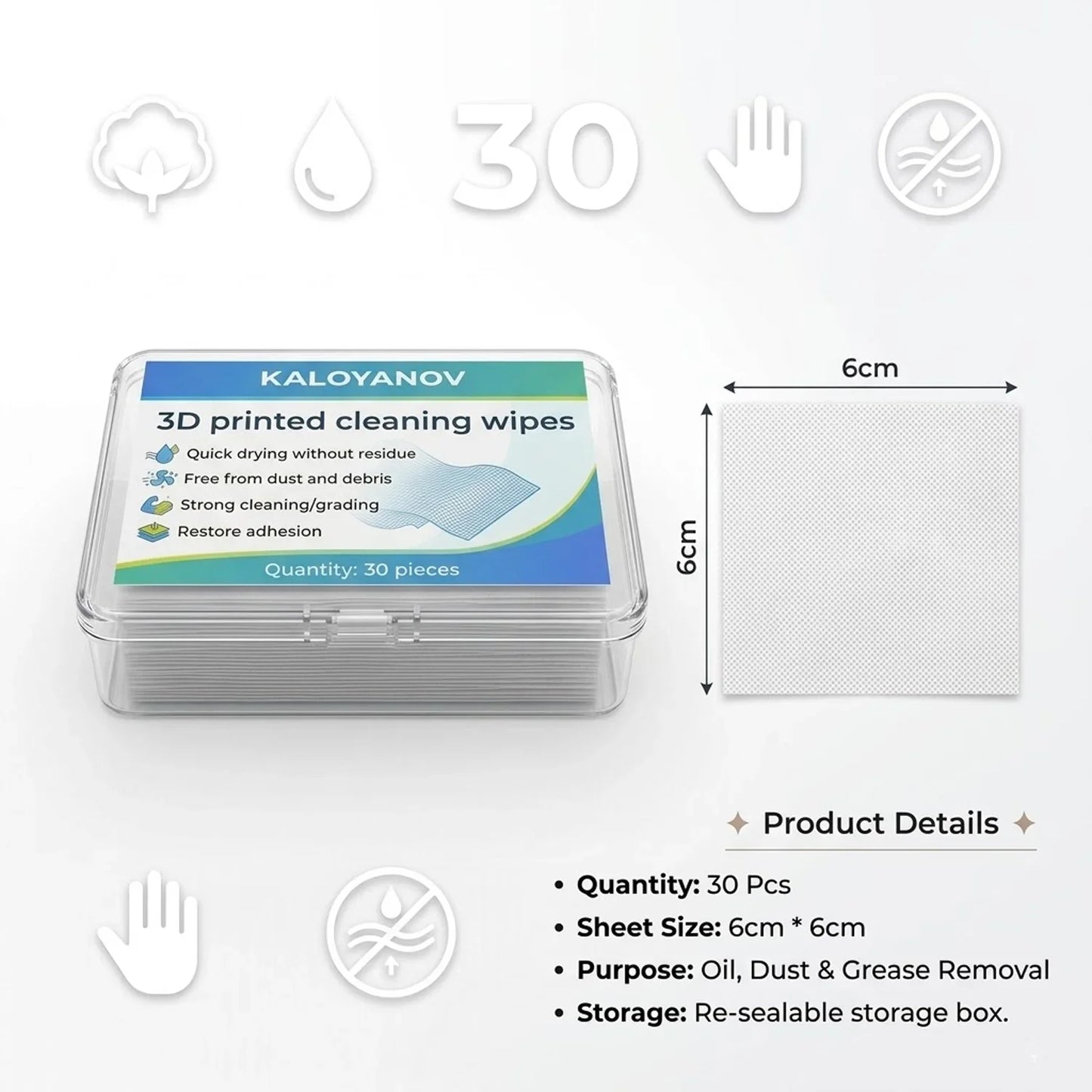 3D Printer Bed Cleaning Wipes 30PCS + Brush & Dustpan Set