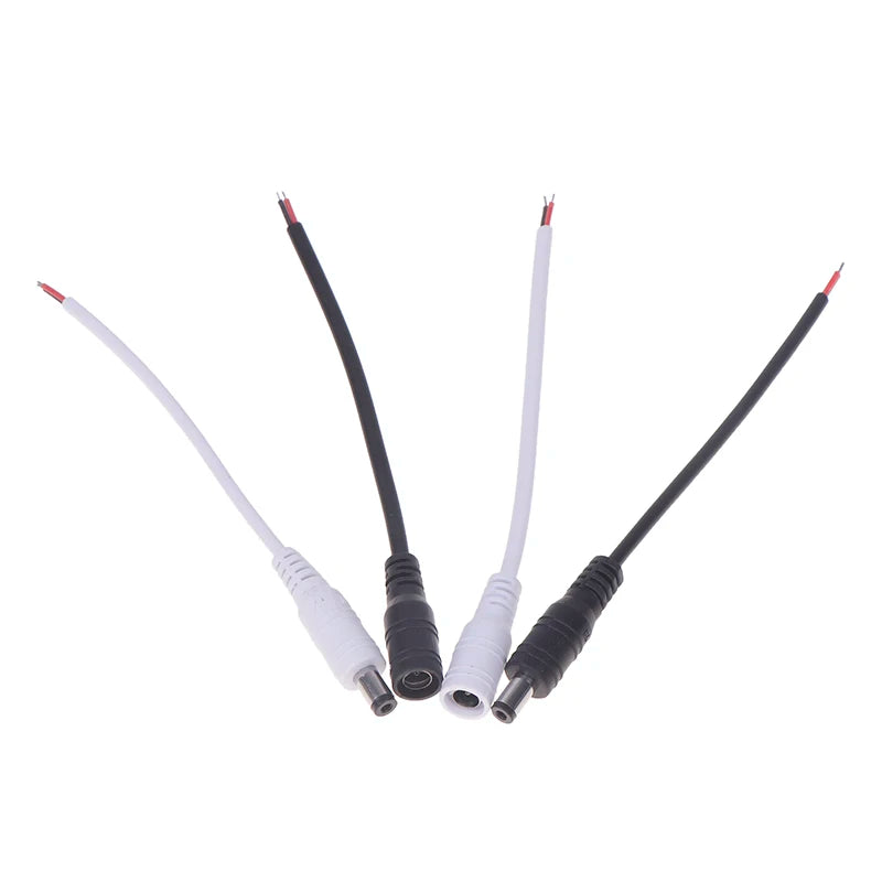 10Pcs DC Power Pigtails Cable 22AWG Female Male 5.5*2.1mm Connector Use For 12V Power Supply Adapte CCTV Camera DVR LED Strips Peaceful Pleasures Health and Wellness