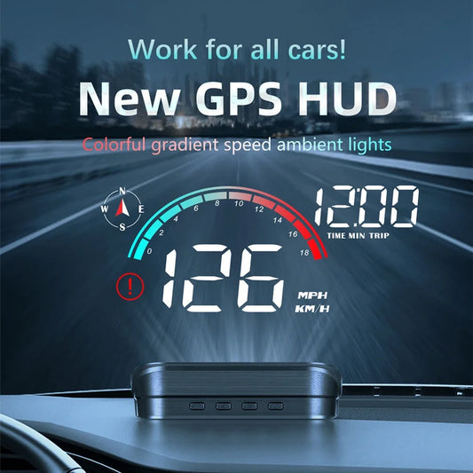 Car Head Up Display HUD Universal Digital GPS Speedometer Projector Screen Dashboard Odometer with Overspeed Alarm For All Cars Peaceful Pleasures Health and Wellness