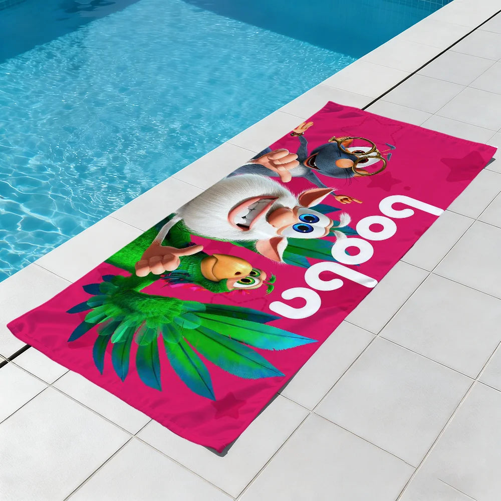 Cute Cartoon Quick-Dry Beach Towel | Gym, Travel & Pool Quick-Dry Beach Towel Peaceful Pleasures Health and Wellness