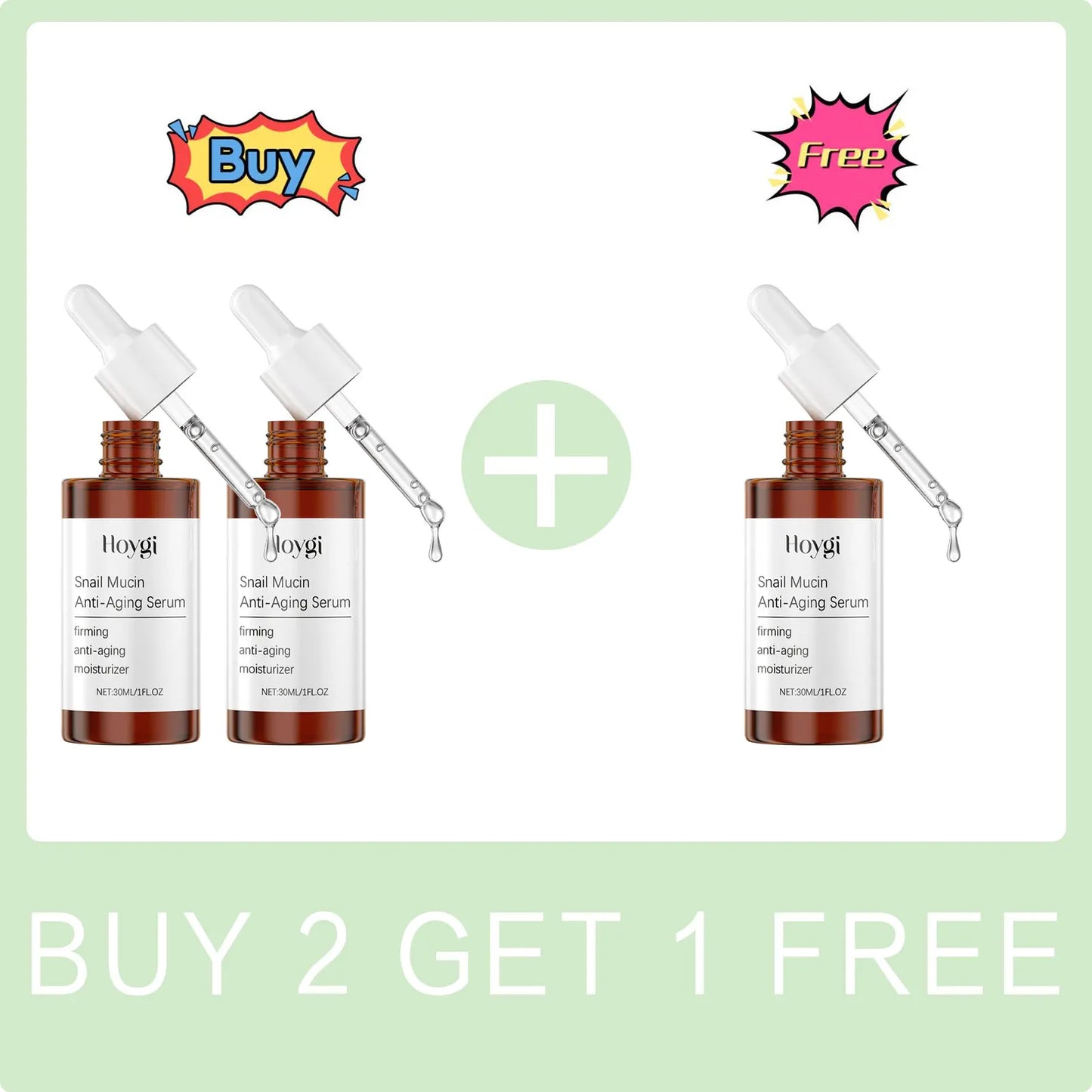 Snail Anti Aging Serum Reduce Wrinkle Firming Fade Fine Lines Repair Damaged Skin Lifting Rejuvenation Moisturizing Face Essence Peaceful Pleasures Health and Wellness Buy 2 Get 1 Free
