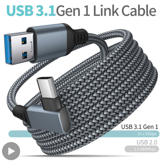 USB-A to USB-C VR Link Cable 5M for Meta Quest 2 | 5Gbps VR Link Cable Oasis Select
