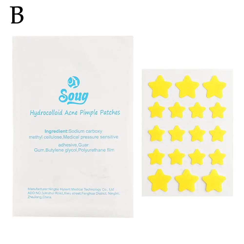 Colorful Star Shaped Acne Patch Hydrocolloid Salicylic Acid Spot Treatment Concealer Acne Pimple Patch Makeup Tool Peaceful Pleasures Health and Wellness B
