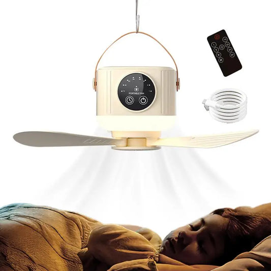 Portable Ceiling Fan with Light & Remote | 3600mAh USB Portable Ceiling Fan Peaceful Pleasures Health and Wellness