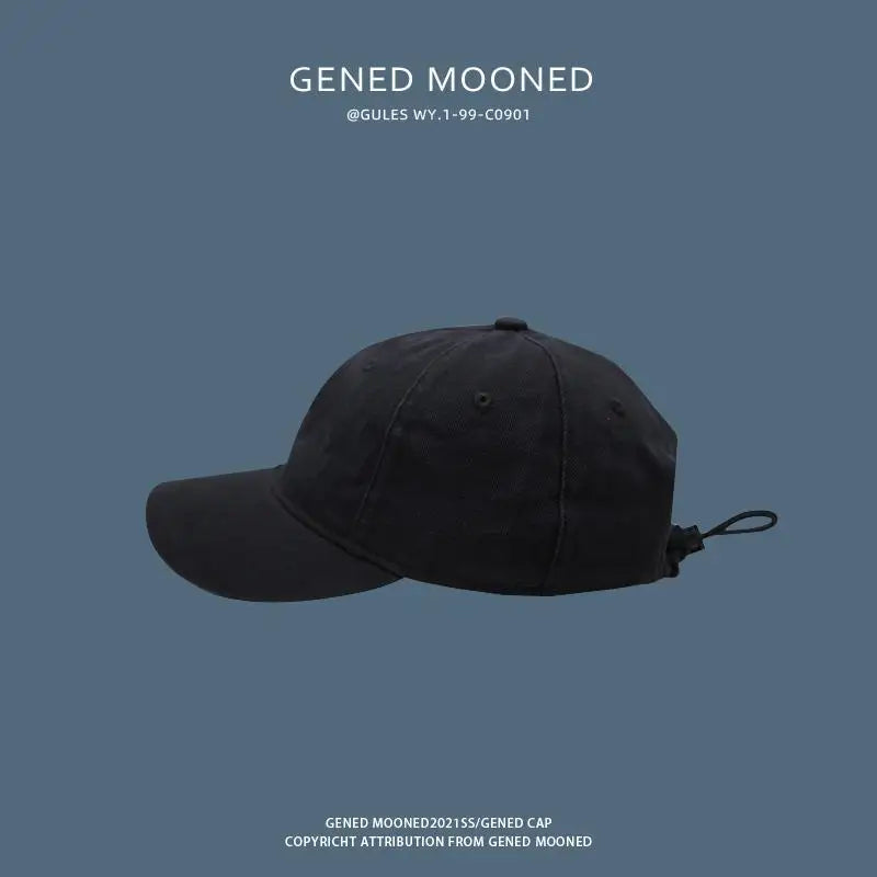 Drawstring Curved Brim Cotton Cap | Unisex Sun Hat