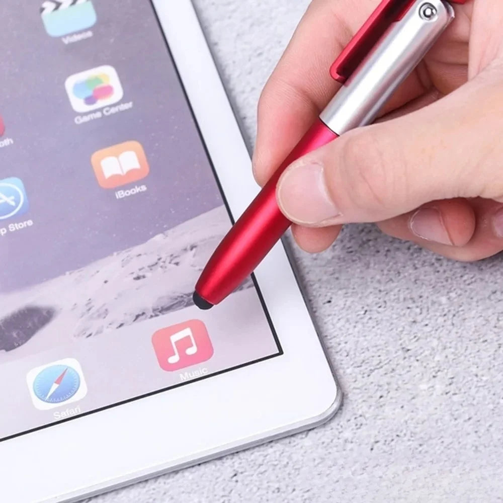 4-in-1 Pen: LED Light, Stylus, Phone Stand & Ballpoint