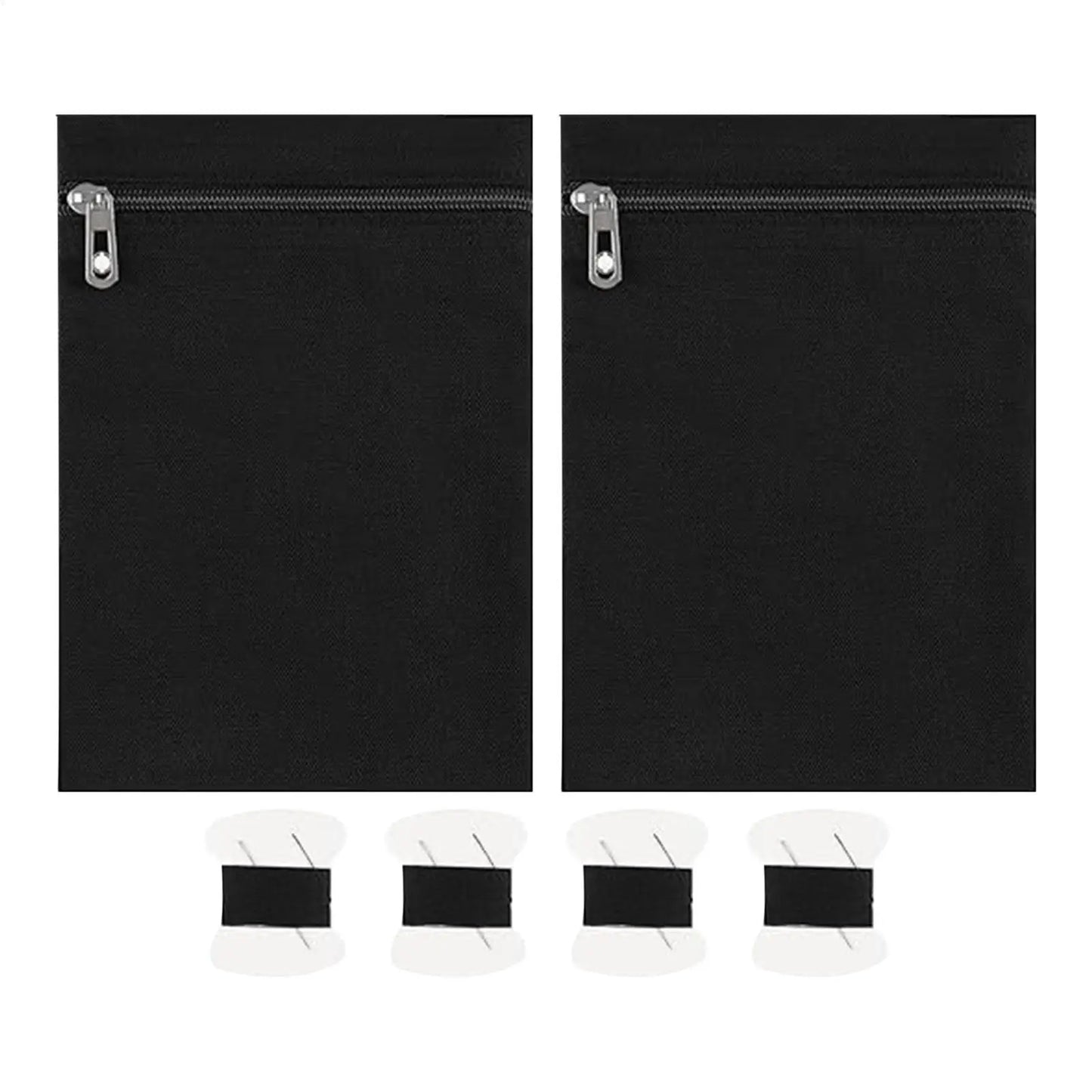 2-Pack Sew-In Zipper Hidden Security Pockets | Travel & Jacket