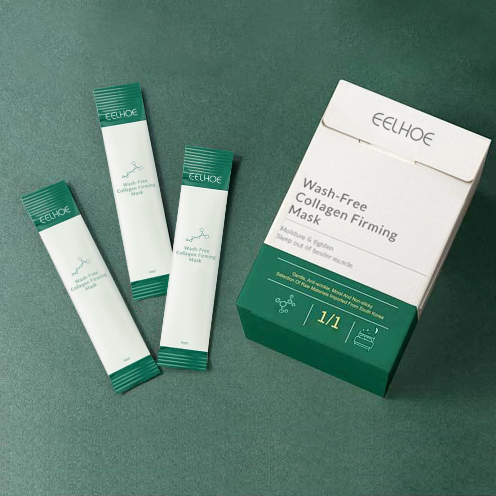 EELHOE Korean Collagen Firming Wash-Free Mask Protein Portable Anti-Aging Hydrating Frozen Face Sleeping Mask for Women and Men Peaceful Pleasures Health and Wellness