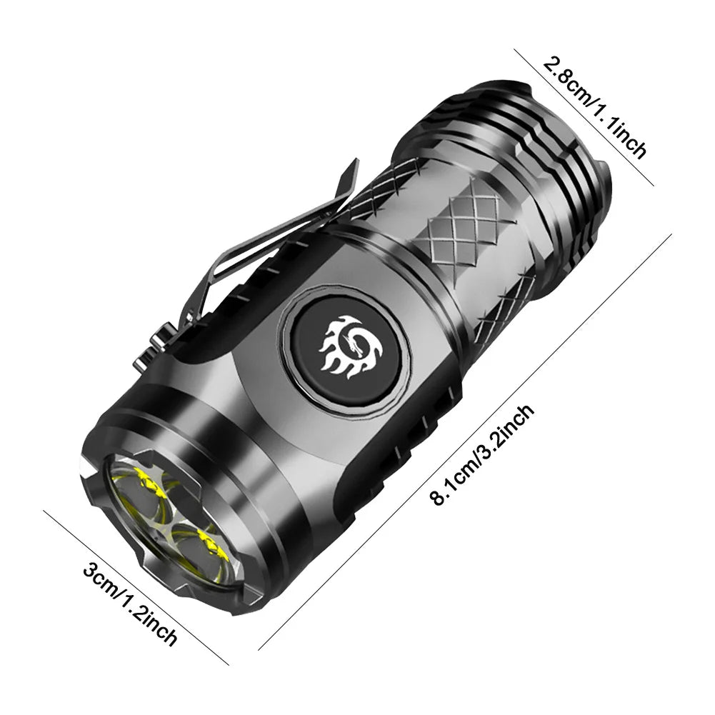 High Power LED Flashlight Torch 20W Ultra Powerful LED Flashlight 18350 Battery Portable Outdoor FlashLight for Hiking Exploring Peaceful Pleasures Health and Wellness