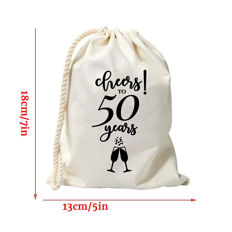 Cheers to 50 Years Favor Bags – 5-Pack Birthday Party Gift Bags