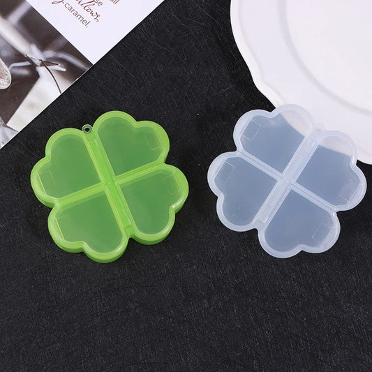 Four-Leaf Clover 4-Grid Portable Pill Organizer Box Pill Organizer Box Oasis Select