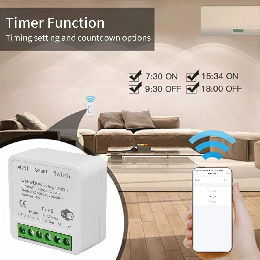 Tuya Smart WiFi Switch 16A 20A Breaker RF433Mhz Relay Module 2-way Control Smart Life APP Remote Support Alexa Google Home Peaceful Pleasures Health and Wellness