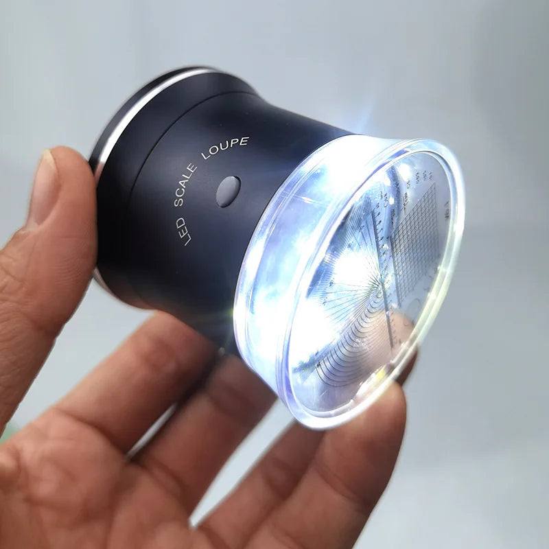 Led Scale 30X Usb Charging Lens Loupe Metal Cylinder Mirror Reading Mirror Jewelry Magnifier with 6 Led Light 3 Uv Light Peaceful Pleasures Health and Wellness