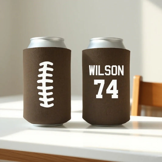 Personalized Football Can Coolers 20-Pack | Game Day Favors Can Cooler Set Peaceful Pleasures Health and Wellness
