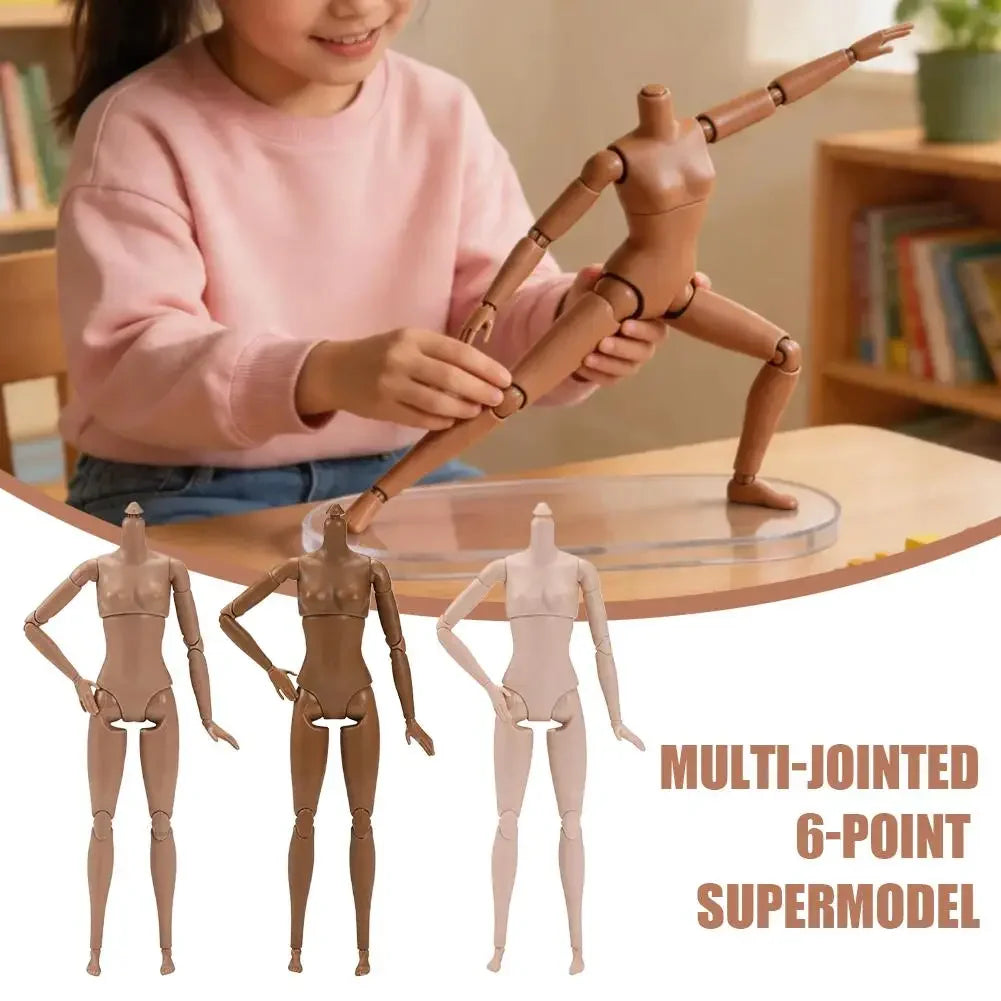 26cm 1/6 Scale BJD Doll, Super Flexible Female Action Figure with 22 Movable Joints, Nude Body Model for BJD Display Parts Peaceful Pleasures Health and Wellness