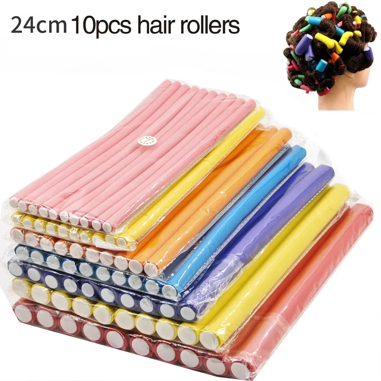 Flexible Hair Curling Rod Hair Curler Makers Soft Foam Bendy Twist Curls Flexi Rollers Styling Tools Hair Roller Peaceful Pleasures Health and Wellness