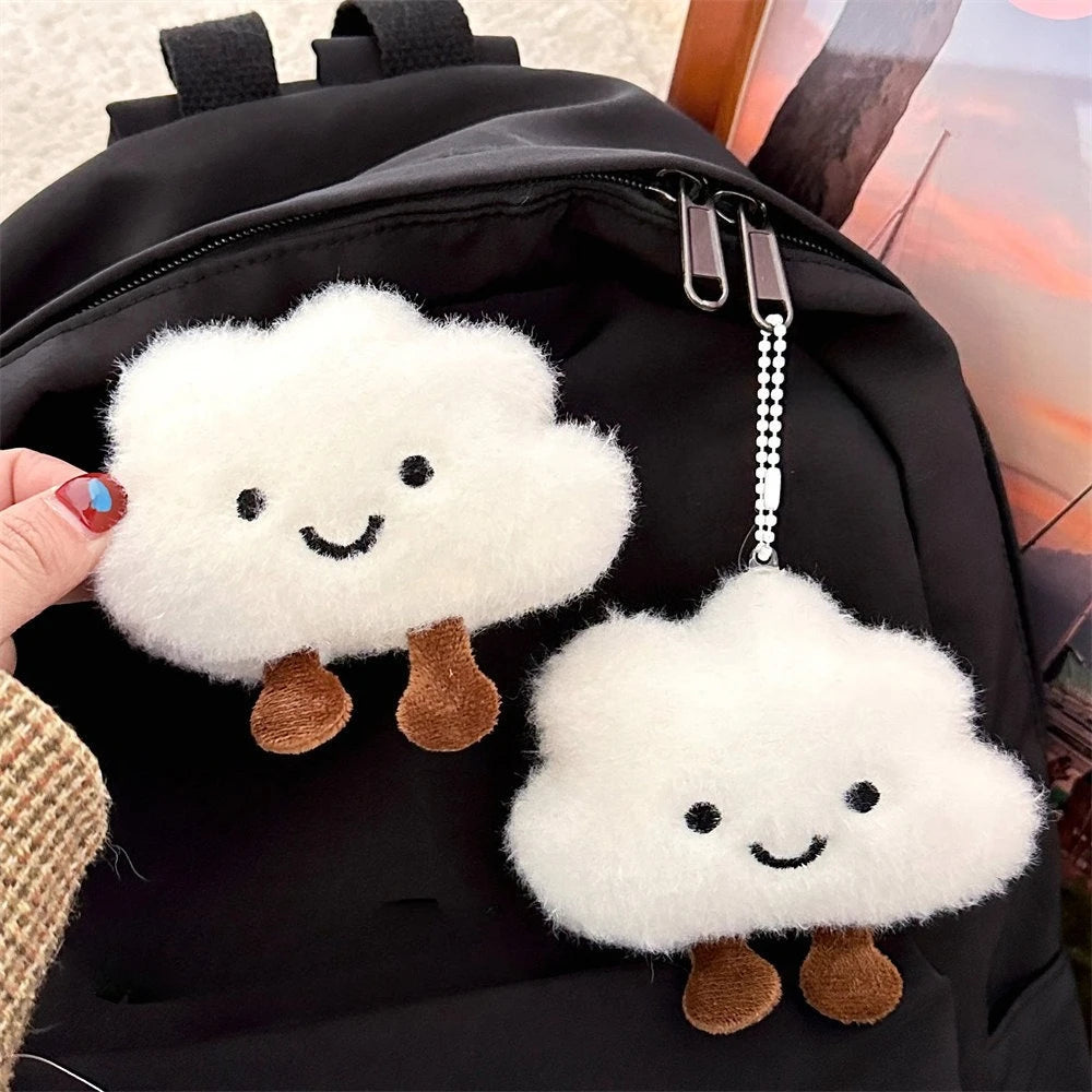 Cute Cloud Plush Brooch Keychain Bag Charm Pendant for Girls