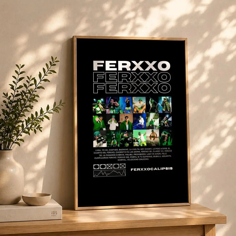 Feid Singer HD Poster – Self-Adhesive Waterproof Wall Art Music Wall Poster Peaceful Pleasures Health and Wellness White13 15X20cmNoframe