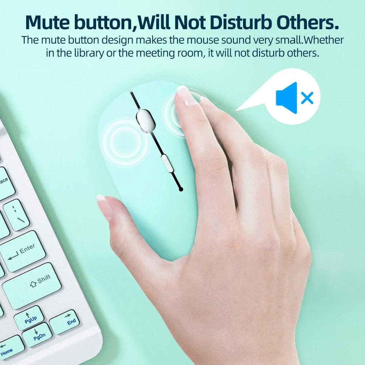 Wireless Bluetooth-compatible Mouse Portable Ergonomic Computer Mice For Laptop iPad Tablet PC Mobile Phone Office Gaming Mouse Peaceful Pleasures Health and Wellness