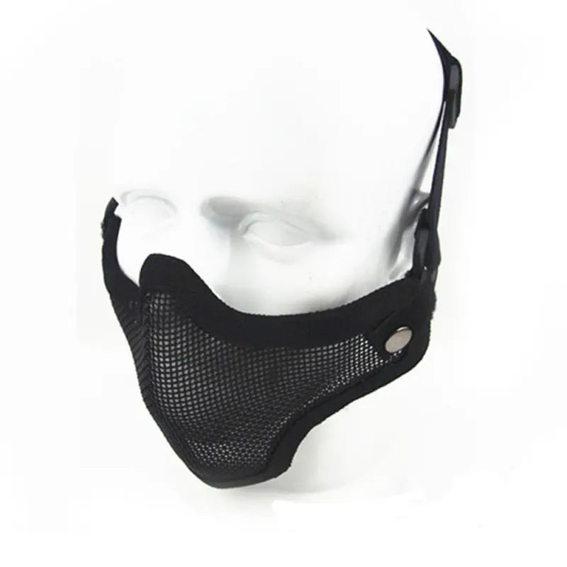Tactical Airsoft Half Face Metal Mesh Mask – 3 Colors Tactical Face Mask Peaceful Pleasures Health and Wellness black