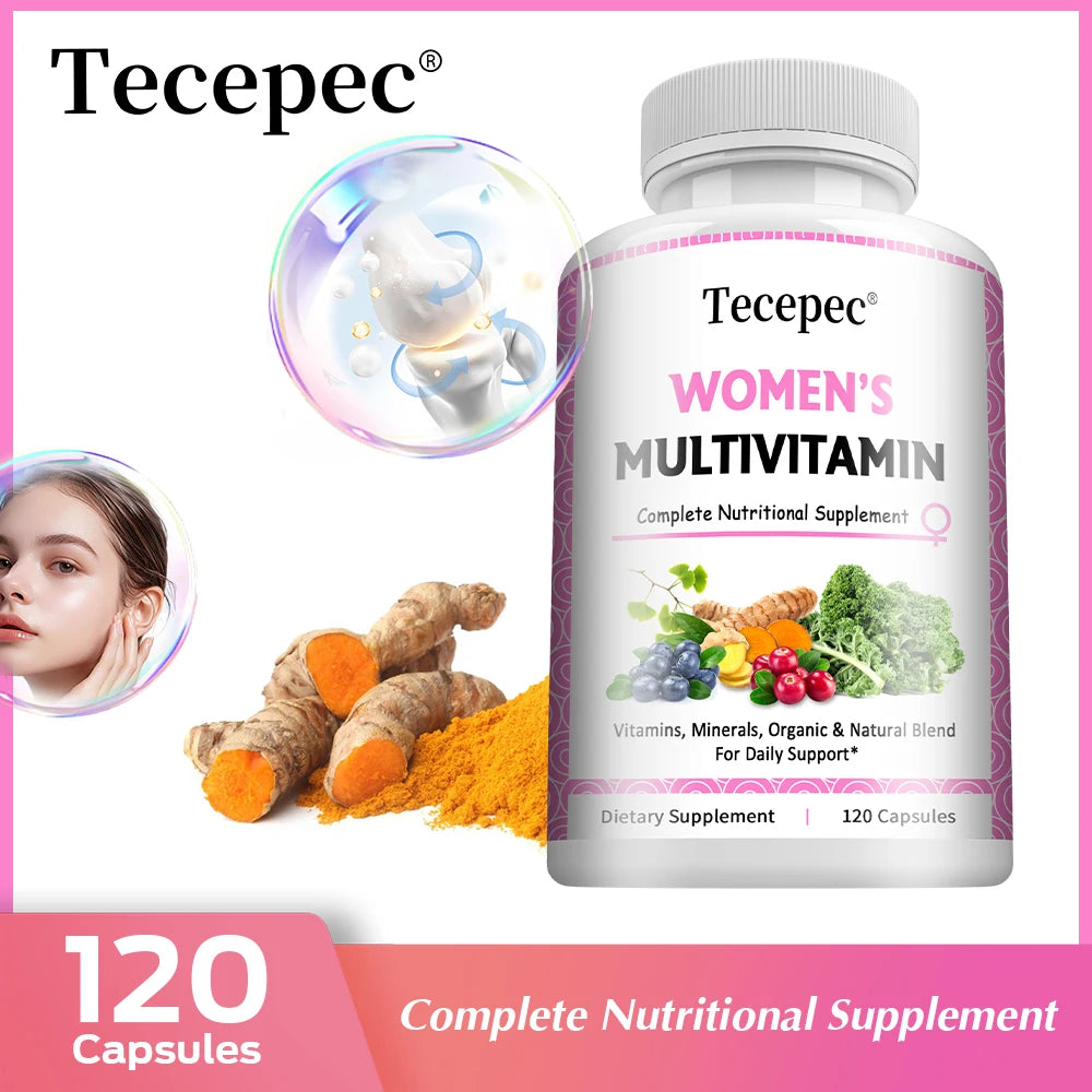 Women’s Multivitamin Multimineral Capsules & Gummies - Skin Hair Nails & Immune Support, Natural Energy Boost, 120 Counts Peaceful Pleasures Health and Wellness