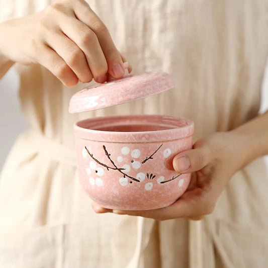 Ceramic Stewing Soup Cups Household Steamed Egg Bowls Hotel Steamed Bird's Nest Stew Underglaze Colored Mini Dessert Stew Cups Peaceful Pleasures Health and Wellness