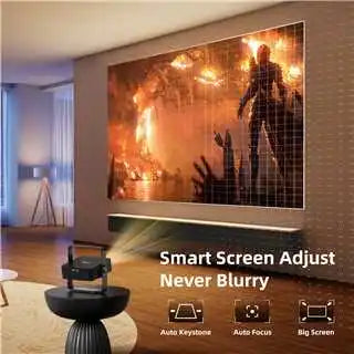 HM102 Smart Projector Native 1080P 4K Decode 160ANSI Android 13 360° Rotatable WiFi6 BT5.0120" Home Theater Beamer Peaceful Pleasures Health and Wellness