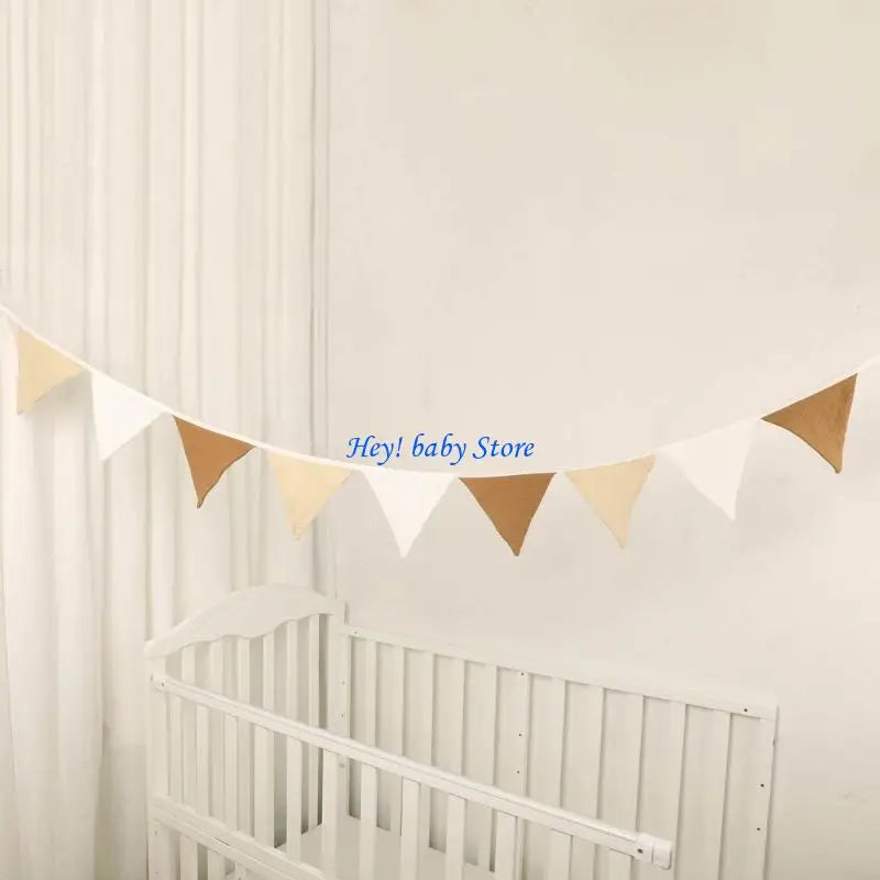 Cotton Triangle Bunting Banner – Baby Shower & Nursery Decor
