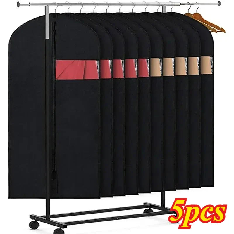 5-Pack Hanging Garment Dust Cover Bags | PEVA Suit Protector