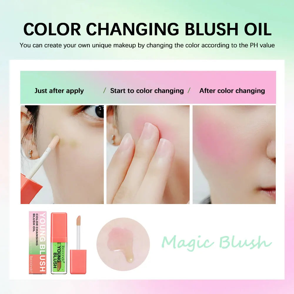 Color Change Blush Oil Pink Blusher Moisturizing Makeup Oil For Face Cheeks Natural Ph Color Changing Liquid Blush 6.5ml Peaceful Pleasures Health and Wellness