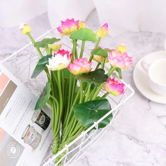 Artificial Silk Lotus Water Lily Flowers – Home Decor Bouquet Artificial Silk Flowers Peaceful Pleasures Health and Wellness