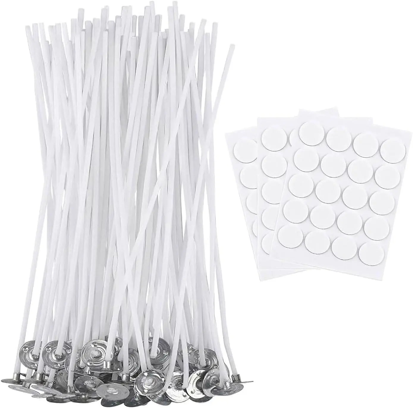 50 Candle Wicks 15cm + 60 Stickers – DIY Candle Making Kit