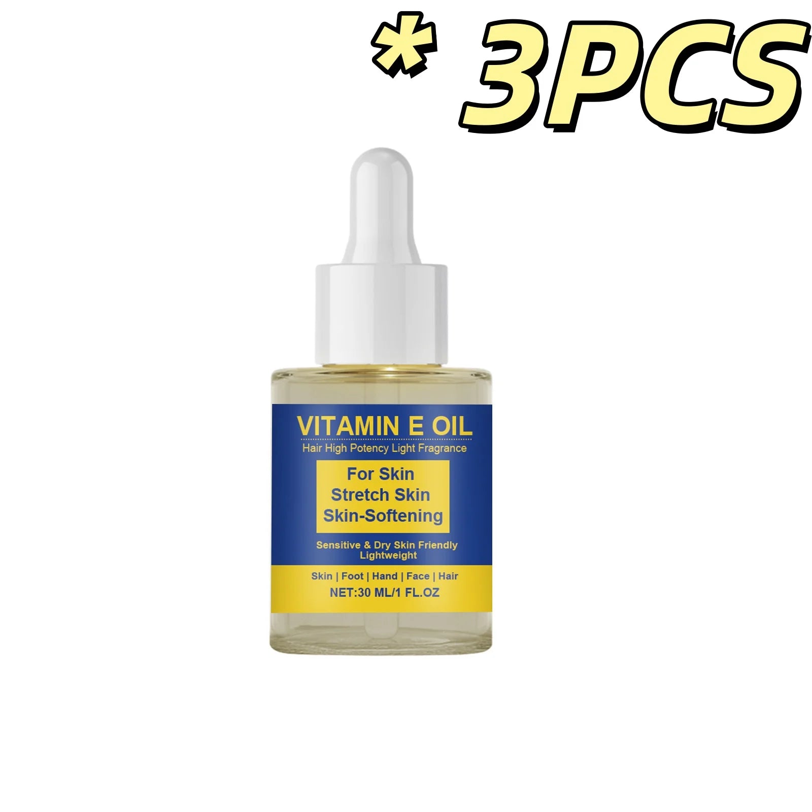 Vitamin E Body Oil for Nourishing Skin and Hair Peaceful Pleasures Health and Wellness 30ml X 3PCS