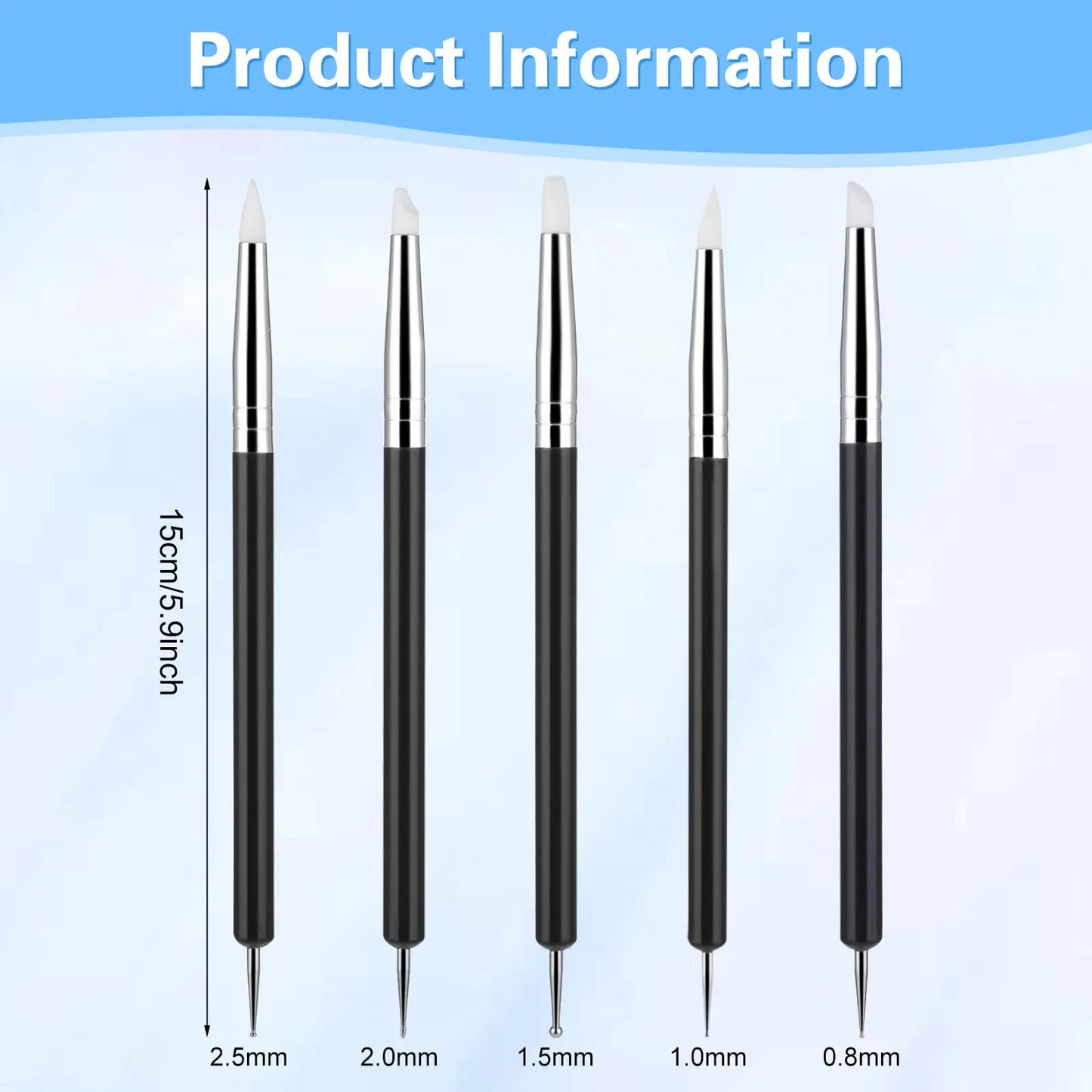 Clay Sculpting Tools Silicone Polymer Soft Rubber Tip Paint Brush