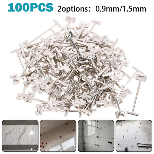100Pcs 0.9mm T-Shape Steel Needles for Tile Leveling System Tile Leveling Tool Oasis Select