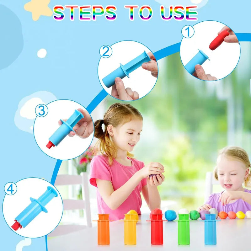 Creative Needle Tube Extruders Play Dough Accessories Molds Kids