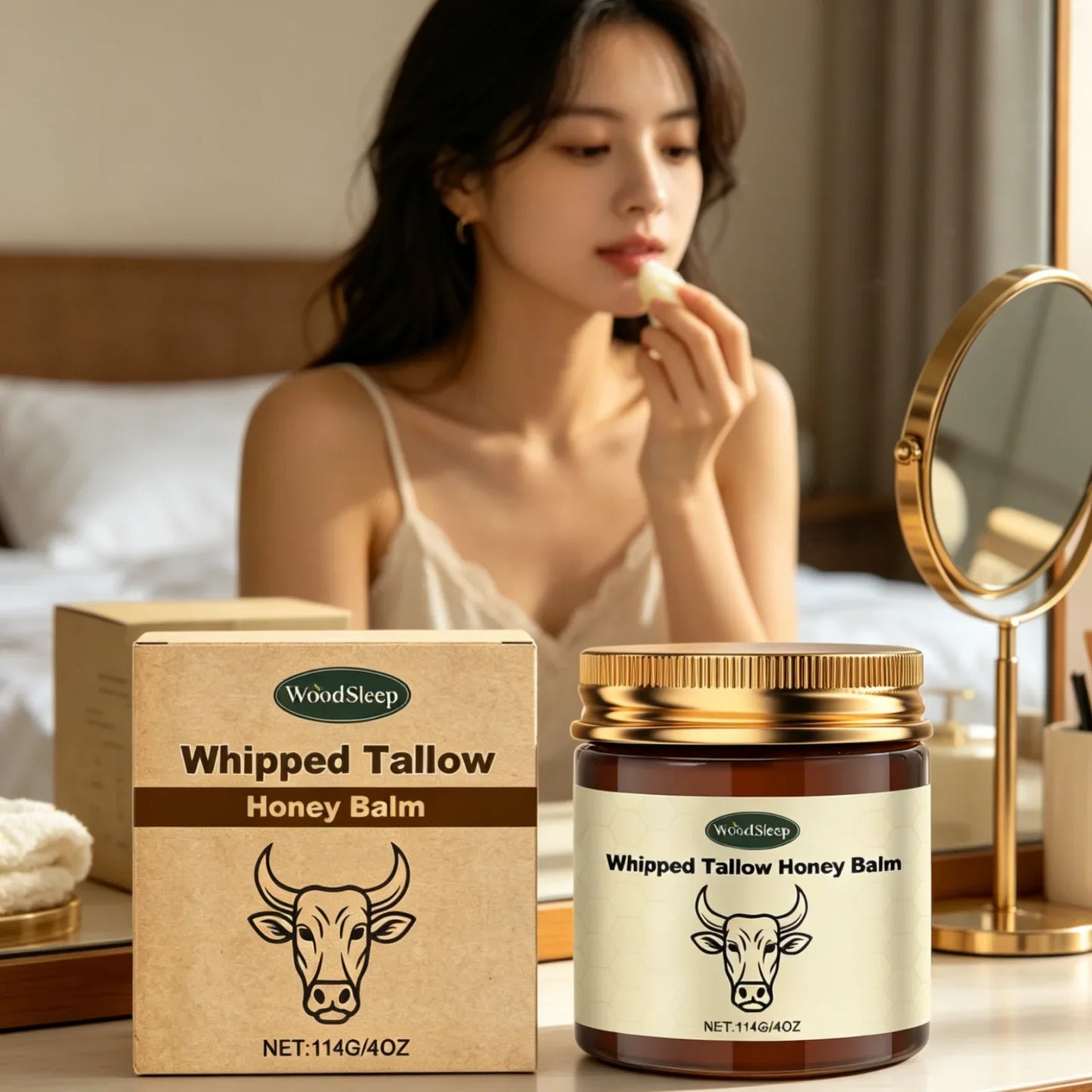 WoodSleep Whipped Tallow Honey Balm – Deep Skin Moisturizer