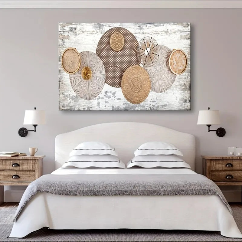 Vintage Art Deco Classic Wall Decor Retro Landscape Art Print Canvas, for Living Room, Bedroom, Home Office, Kitchen Decor Peaceful Pleasures Health and Wellness