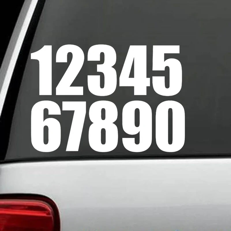 10cm Each Tall 0-9 Numbers Funny Vinyl Decal Sticker Car Stickers Window Peaceful Pleasures Health and Wellness