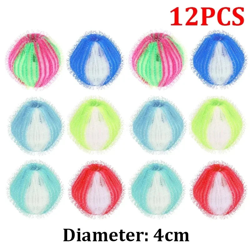 6/12pcs Downy Laundry Balls Pet Hair Remover Washing Capsules Removes Lint Personal Care Clothes Limpieza Reusable Ball Catch Peaceful Pleasures Health and Wellness Mixed color-12PCS