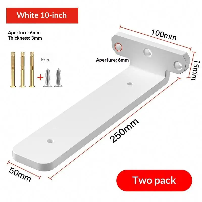 New 1Set L-shape Partition Support Brackets Wall Mount Fixed Rack With Screw Heavy Duty Shelf Brackets Industrial Metal Bracket Peaceful Pleasures Health and Wellness White 250mm as pic