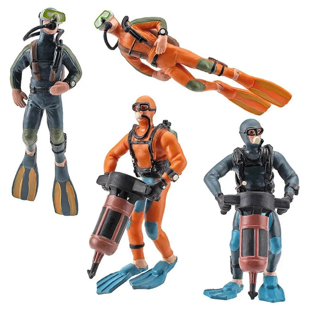 Plastic Seabed Exploration Diver Doll Scene Decoration Toys Miniature