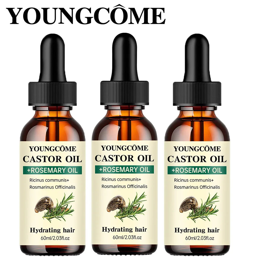 Castor & Rosemary Hair Growth Oil – Thickness & Shine | YOUNGCOME