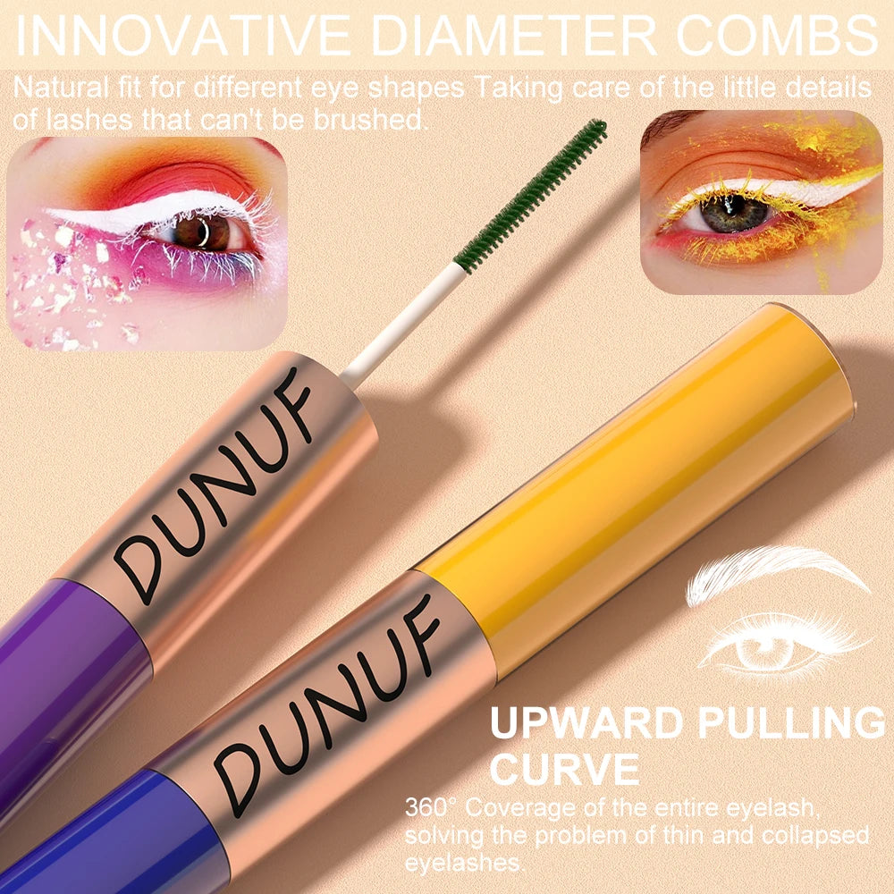 Dual-Ended Color Mascara Long-Lasting Waterproof Volumizing Lengthening Curling Eyelash Makeup for Women Peaceful Pleasures Health and Wellness