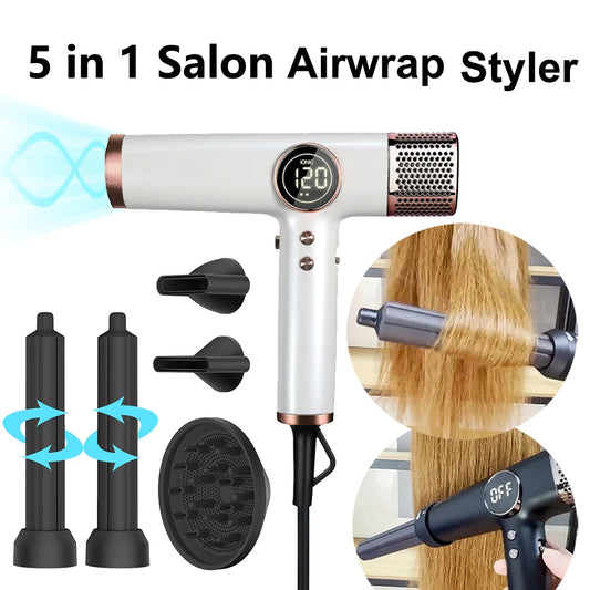 110000RPM Professional Hair Dryer Brushless Negative Ions Blow Dryer 1800W Powerful Lownoise 5 in 1 Salon Hair Airwrap Styler Peaceful Pleasures Health and Wellness