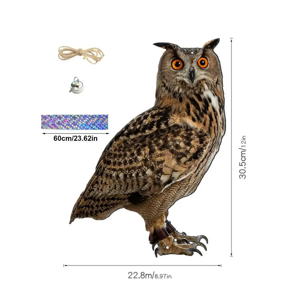 Bird Repel Scarecrow Durable Owl Scarer Pendant Bird Repellent Bell Pastoral Orchard Bird Scare Home Suppies (2D Flat style) Peaceful Pleasures Health and Wellness D