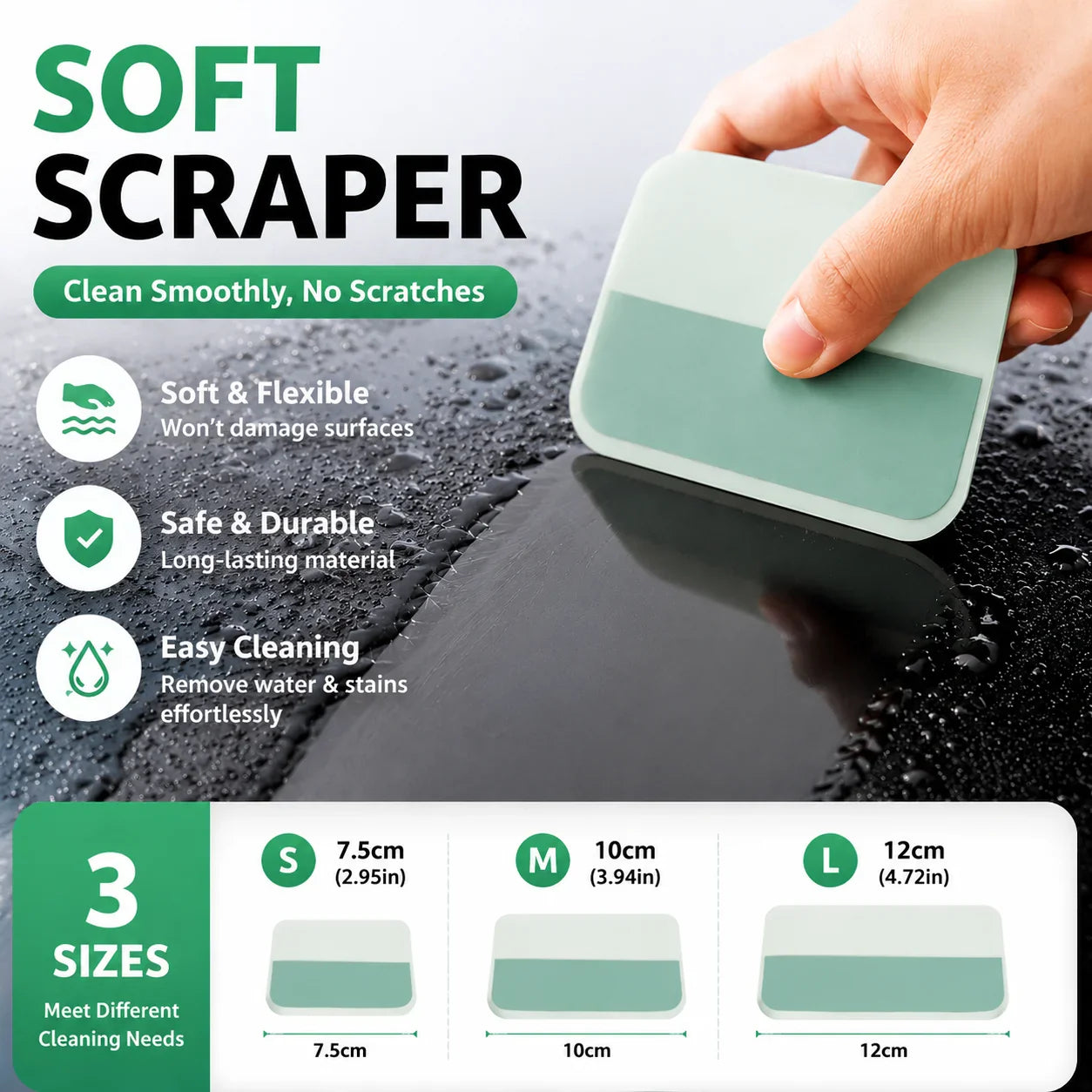 TPU Soft Squeegee Scraper – PPF Vinyl Wrap & Window Tint Tool