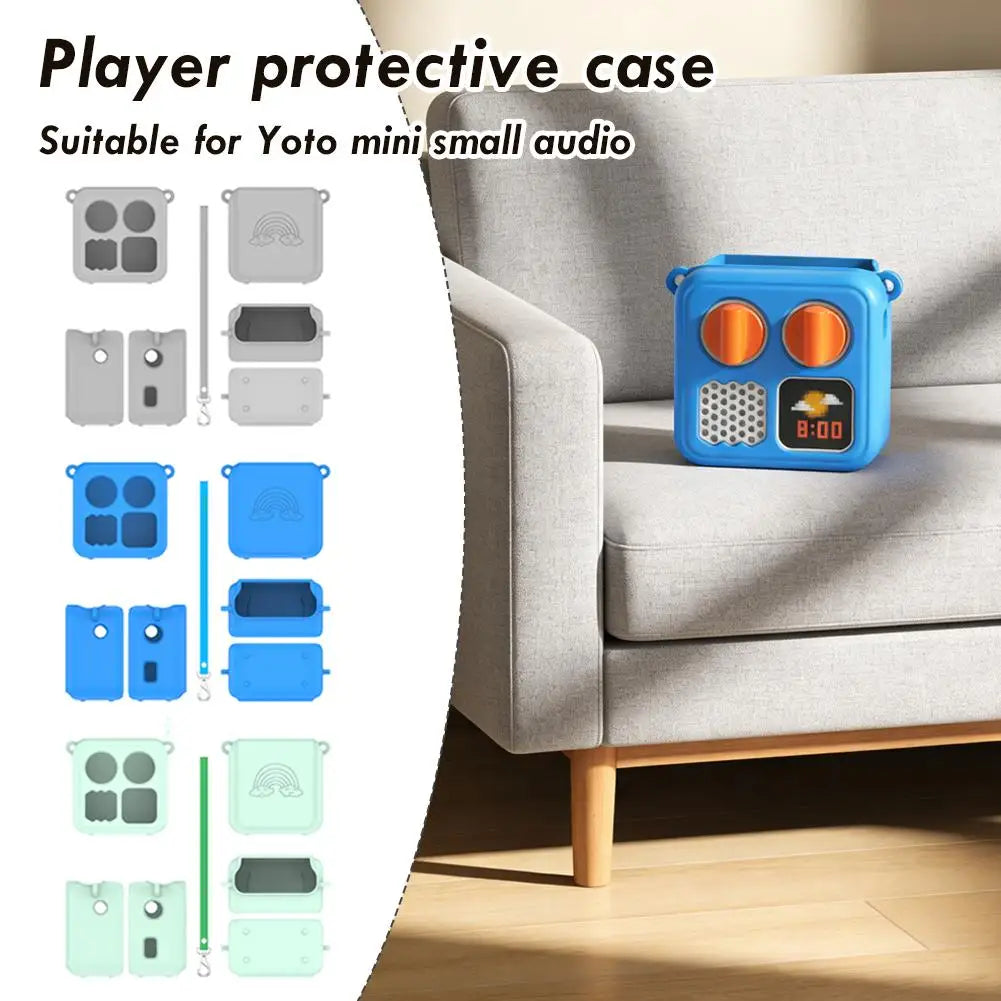 Silicone Protective Case for Yoto Mini Audio Player With Lanyard Card Slot Dustproof Shockproof Portable Storage Accessories Peaceful Pleasures Health and Wellness