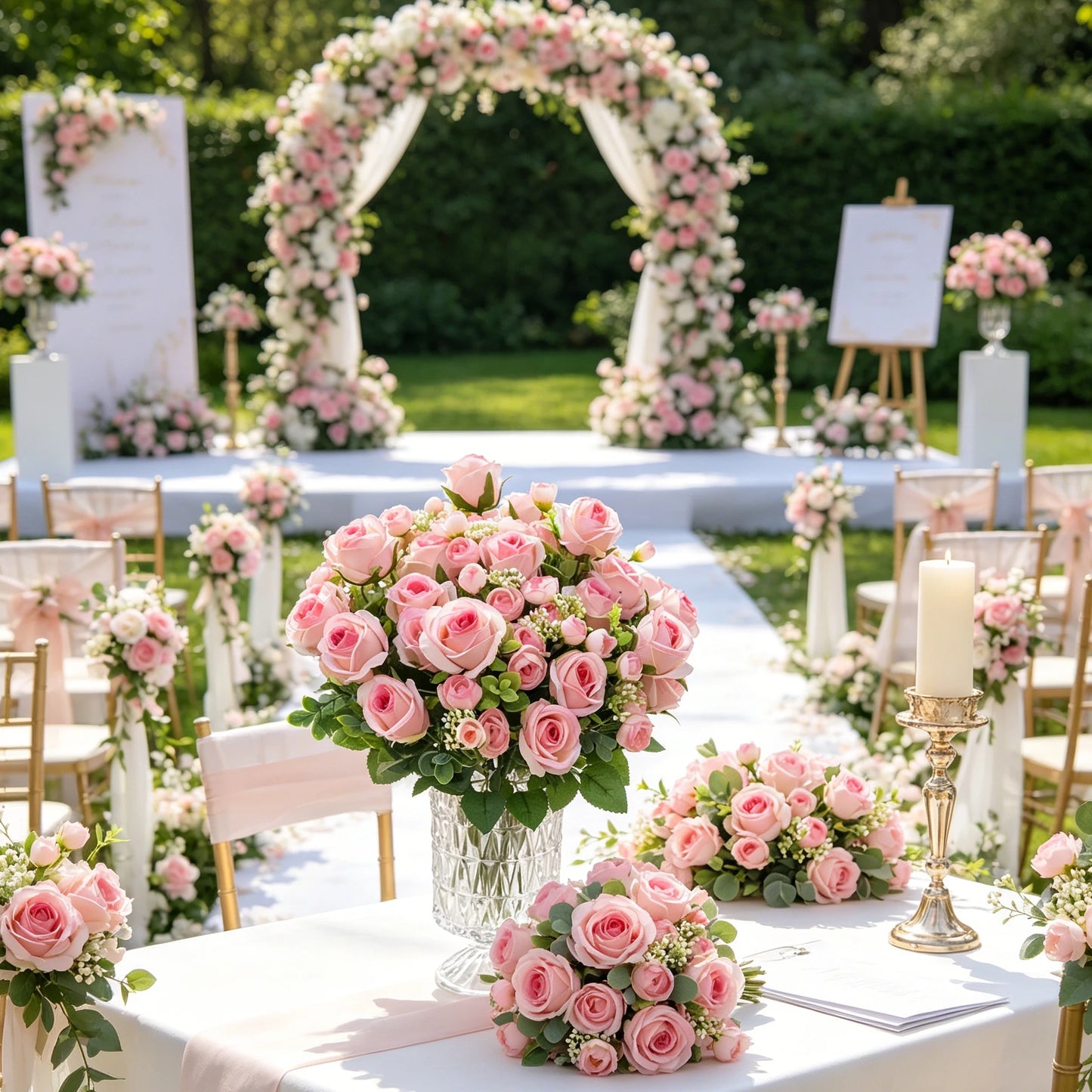 Artificial Silk Rose Bouquet | Wedding & Home Décor Flowers